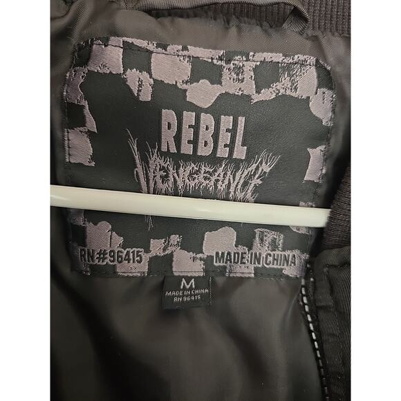 Rebel Vengeance Bomber Jacket Italian Art Angels Men’s Size Medium - Picture 6 of 7
